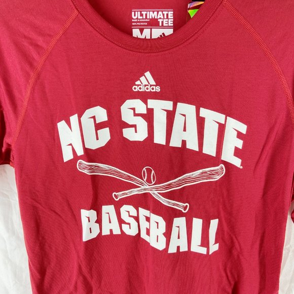 Adidas Climalite Vintage Red North Carolina Wolfpack Baseball T-Shirt Size M - Picture 7 of 11